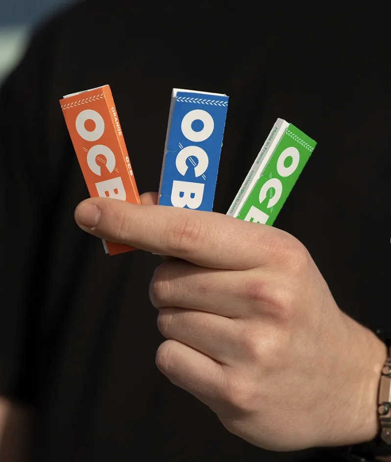 Papelillos OCB naranjo, azul y verde