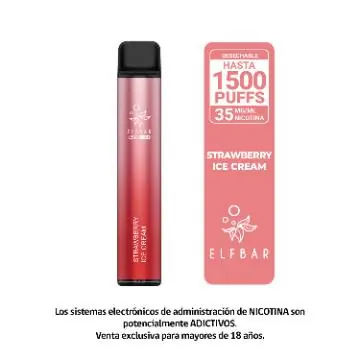 1500 Ultra – Strawberry Ice Cream – Vape Desechable Compacto 1500 Caladas