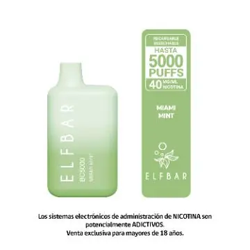 Bc5000 – Miami Mint – Vape Recargable 5000 Caladas