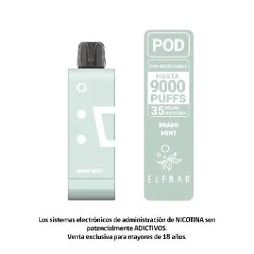 Ew9000 Pod – Miami Mint – Repuesto 9000 Caladas Compatible Kit