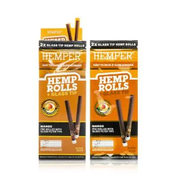 Display 12 UNidades - Rolls King Size Con Boquilla De Vidrio (2 UNidades) - Mango
