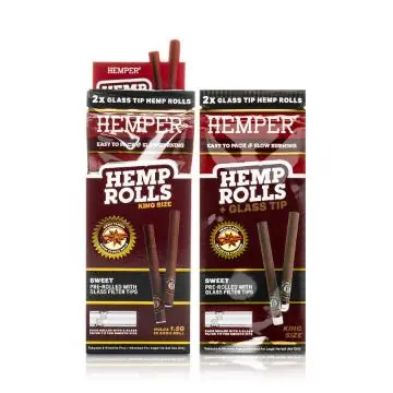 Display 12 UNidades - Rolls King Size Con Boquilla De Vidrio (2 UNidades) - Sweet