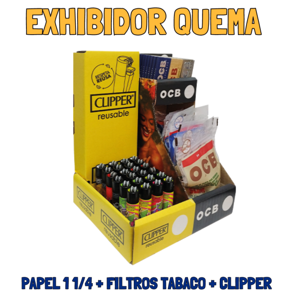 Exhibidor de Carton OCB - Clipper - Papeles - Filtros - Encendedores